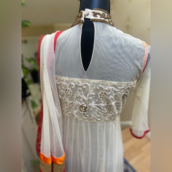 Off-white Indian Party Suit Dress Size S - Picture 3 of 5